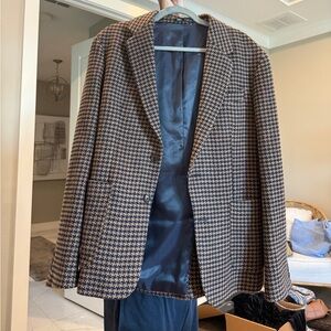Zara Black and Tan Italian Fabric Jacket